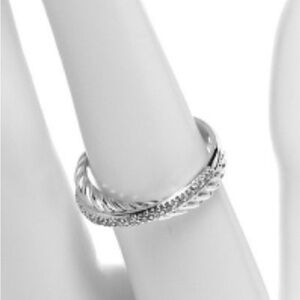 David Yurman Crossover Ring - Sterling Silver & Pave Diamonds